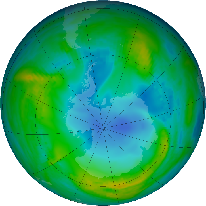 Antarctic ozone map for 21 May 1983